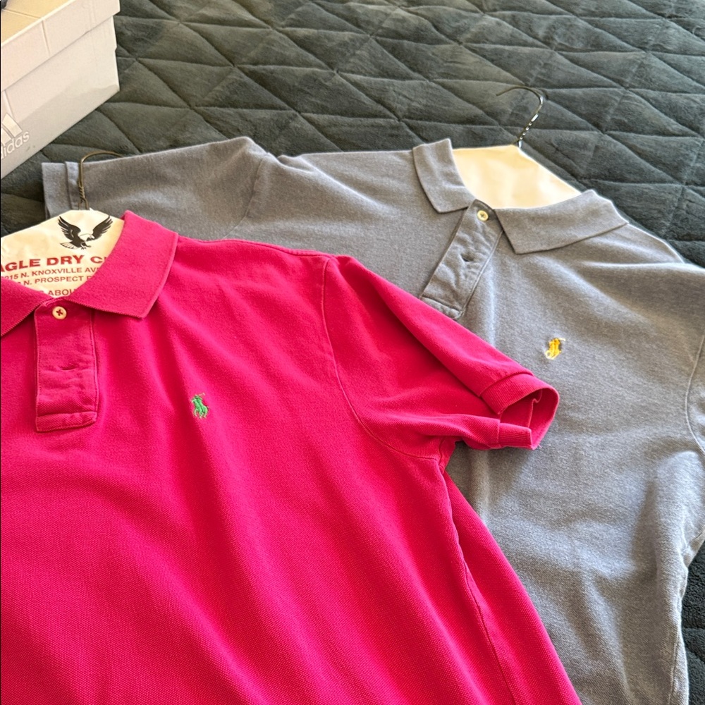 Kids Polo Shirt Set - Pink and Gray - Picture 1 of 1